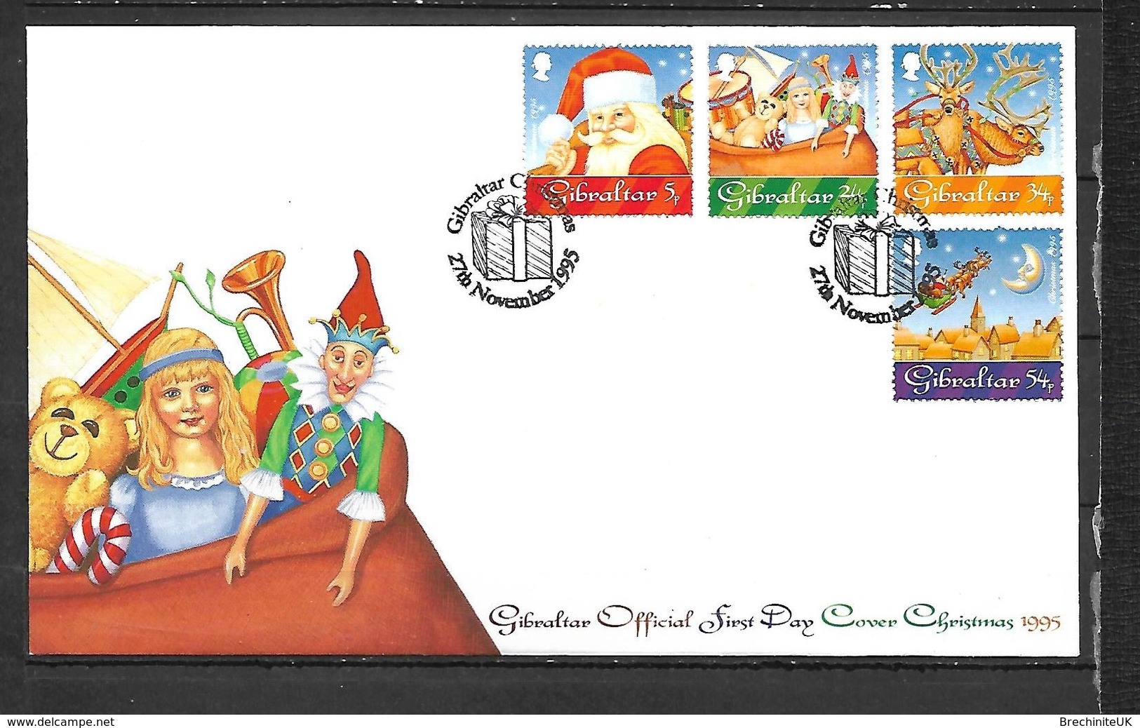 (j181) Gibraltar, 1995 FDC, Christmas - Gibraltar