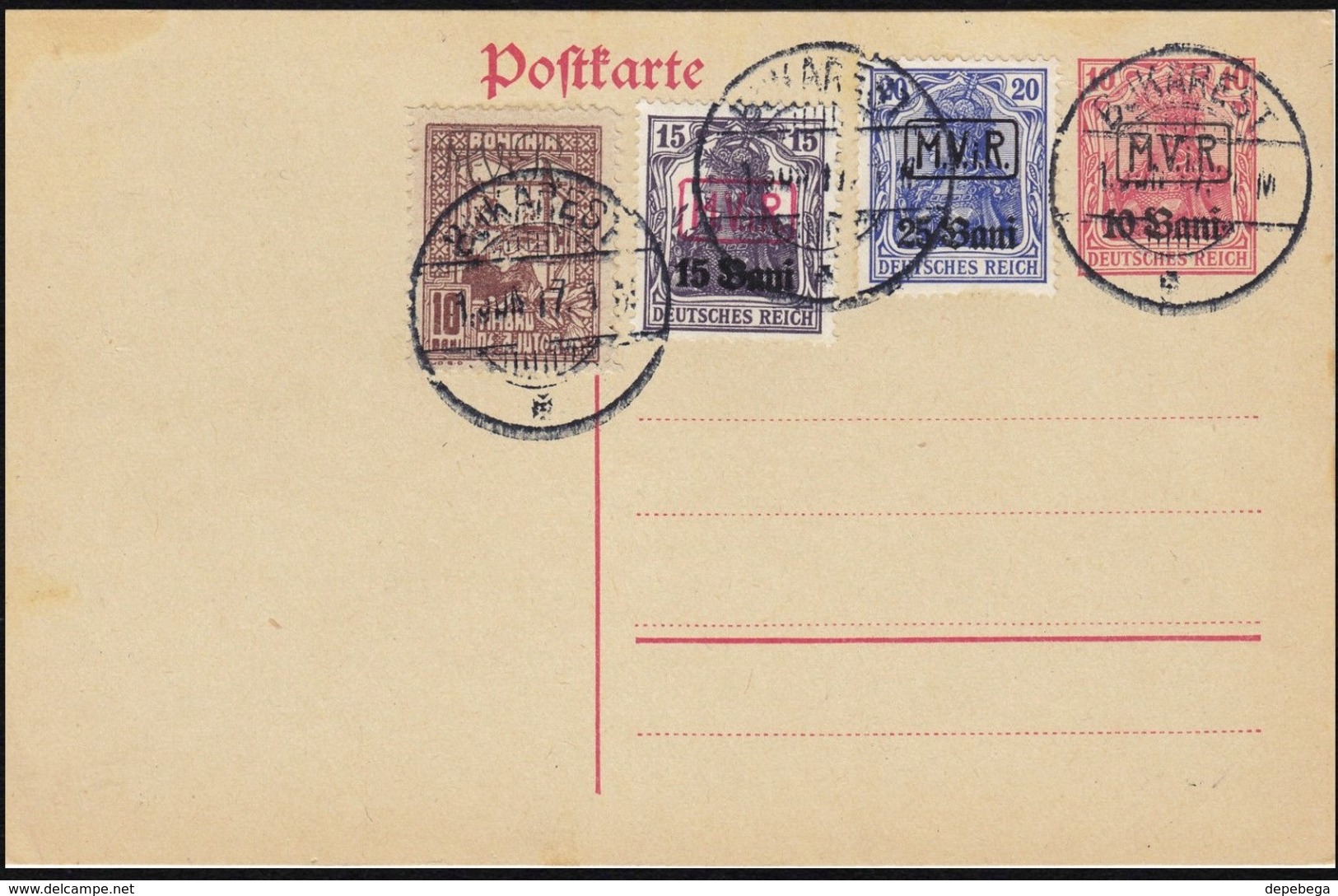 Germany 1917 - Militärverwaltung In Rumänien M.V.i.R. German Occupation Of Romania. Stationery Card MiNr. P1. - Autres & Non Classés