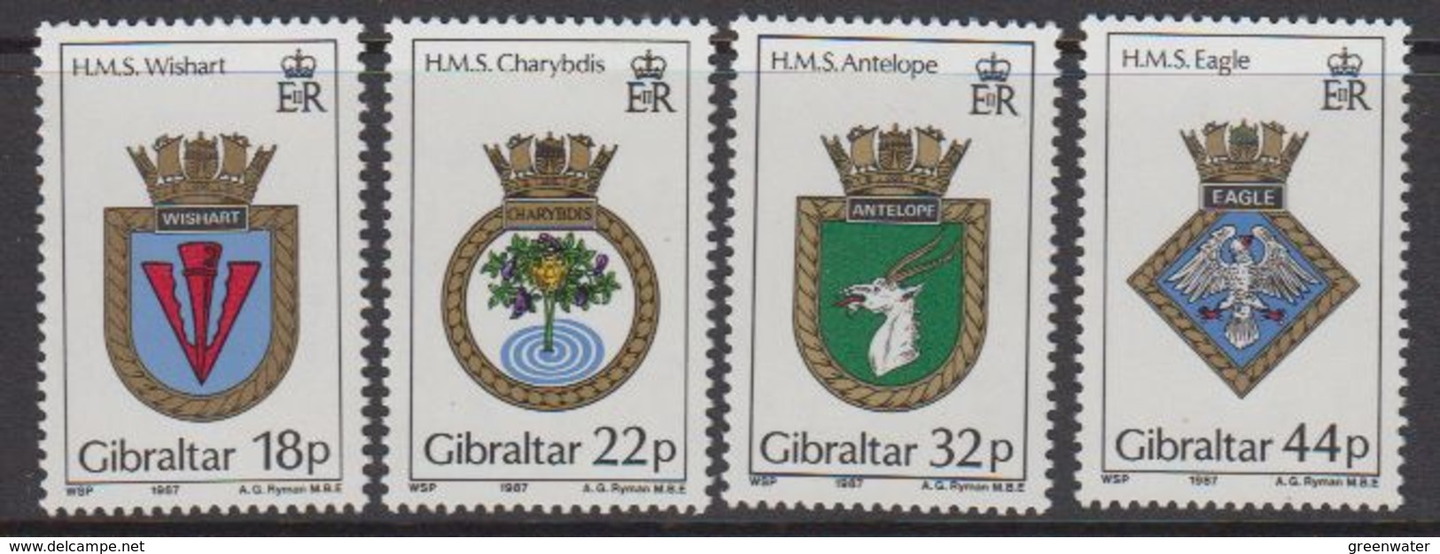 Gibraltar 1987 Naval Arms 4v ** Mnh (44054) - Gibraltar