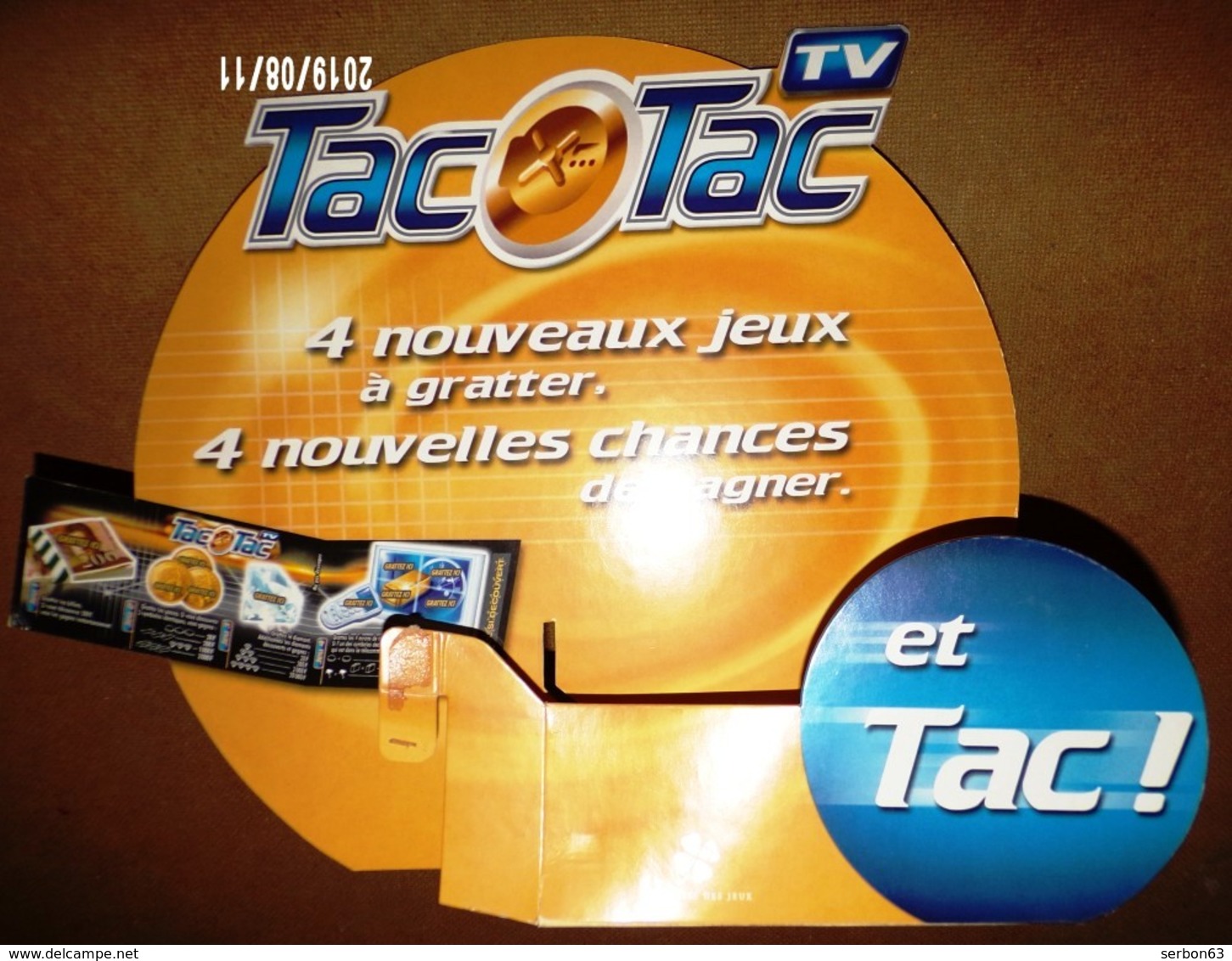 FDJ - F.D.J. FRANÇAISE DES JEUX PUBLICITÉ PRÉSENTOIR DE CAISSE TACOTAC - NOTRE SITE Serbon63 - Advertising