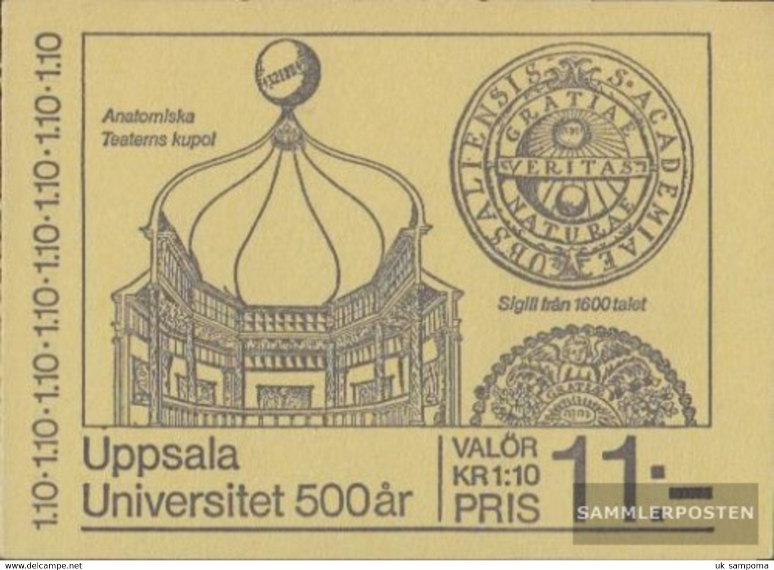 Sweden 988D MH (complete Issue) Stamp Booklet With 10x Number.988 Unmounted Mint / Never Hinged 1977 500 J. University - Unused Stamps