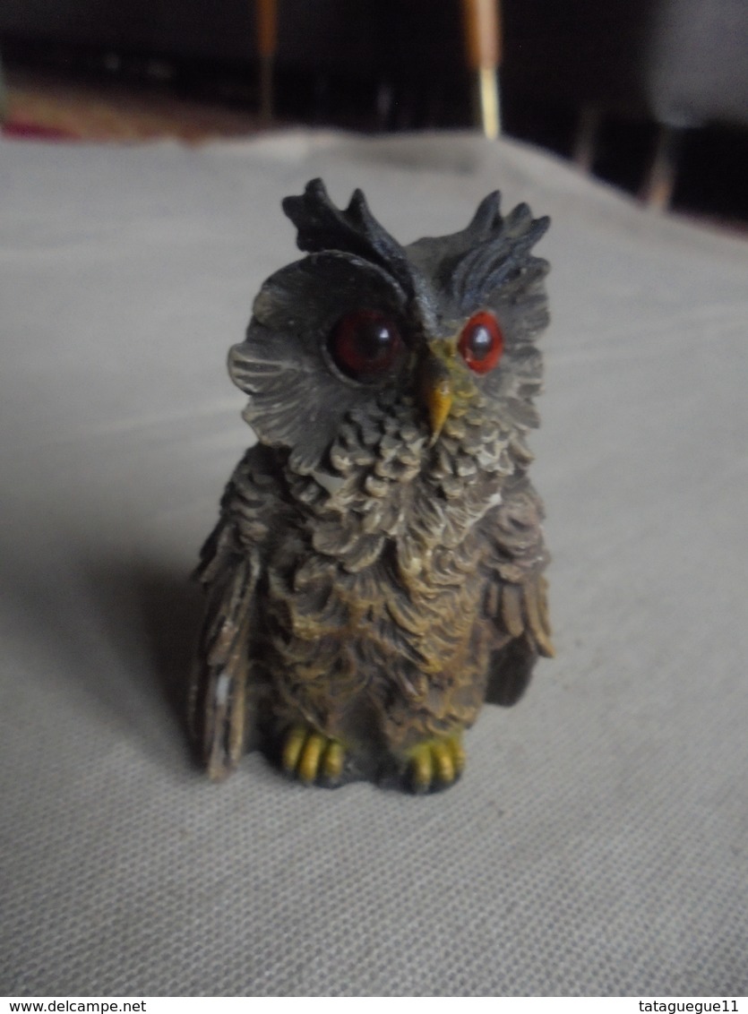 Vintage - Statuette De Chouette Hibou En Résine - Animales