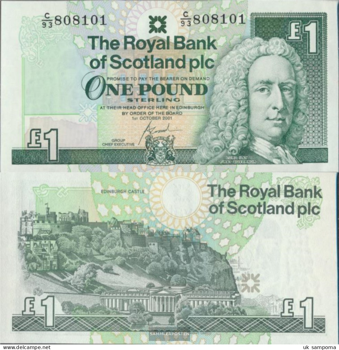 United Kingdom - Scotland Pick-number: 351e (2001) Uncirculated 2001 1 Pound - 1 Pound