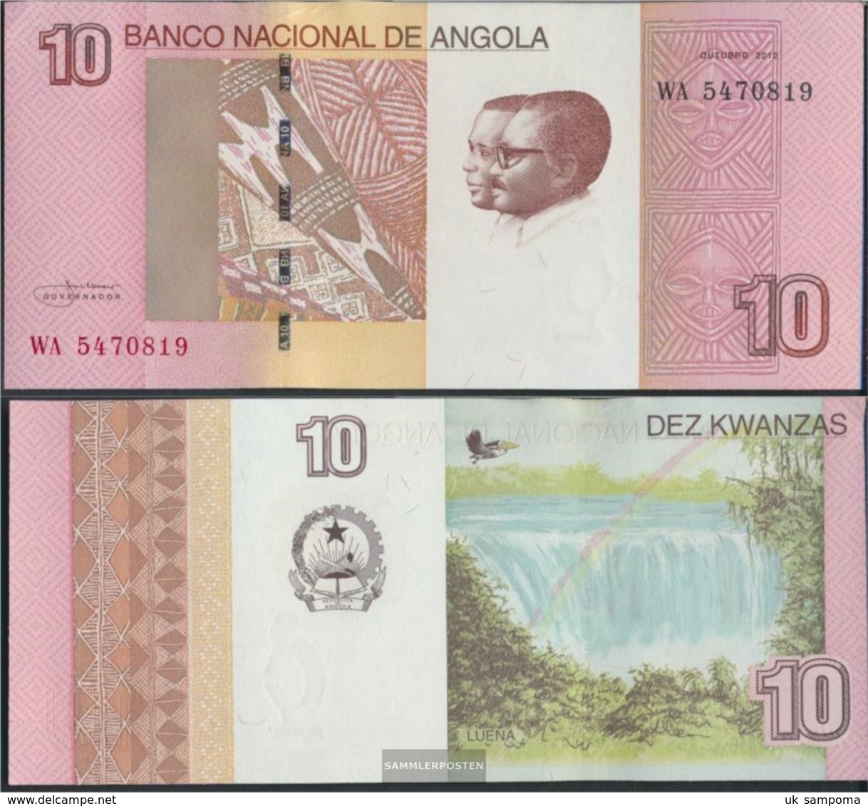 Angola Pick-number: 151B Uncirculated 2012 10 Kwanzas - Angola