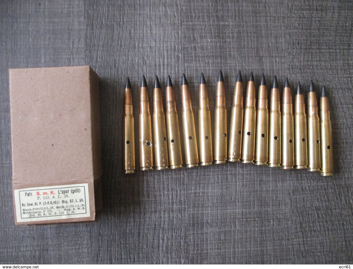 Boite De 15 Cartouches Mauser SmK 1938 - Armi Da Collezione