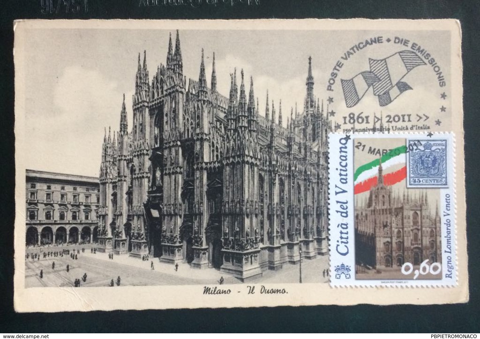 2011 Cartolina MAXI FDC "150°ANNIVER. UNITA' D'ITALIA 2011 - Regno Lombardo Veneto - Vaticano Benedetto XV - FDC