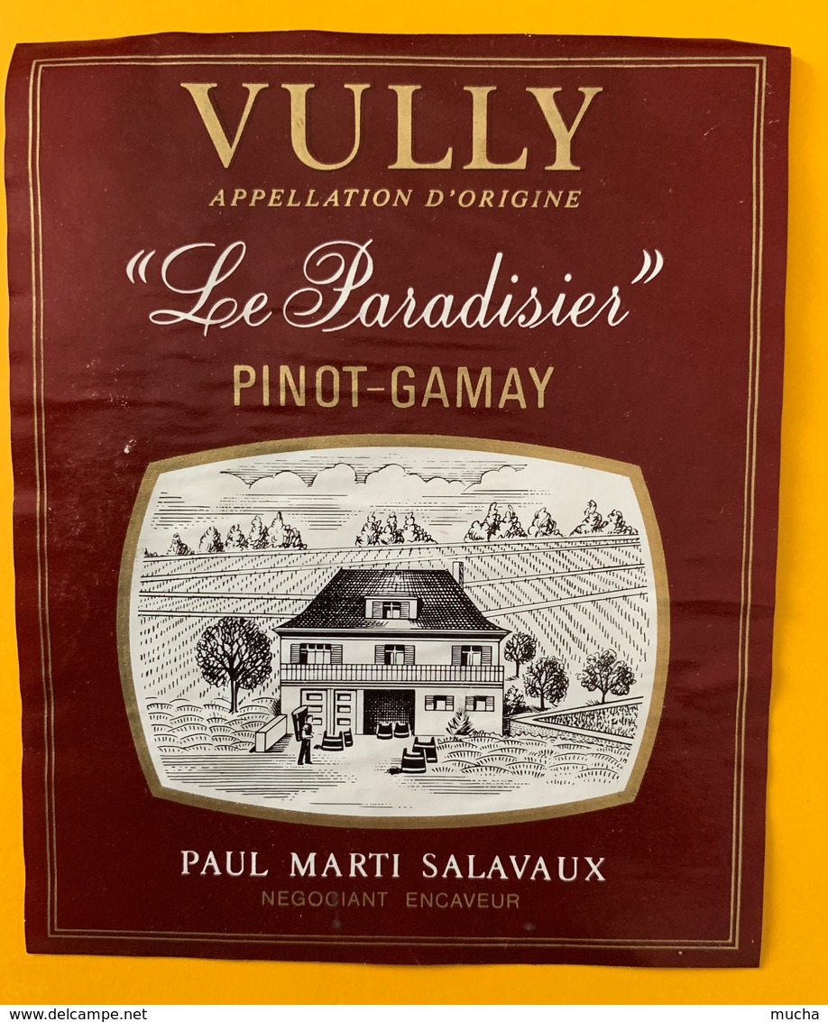 11265 -  Vully Pinot Gamay Le Paradisier Paul Marti Salavaux Suisse - Autres & Non Classés