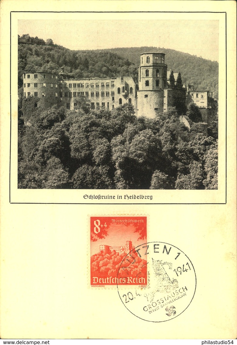 1940, Nothilfe Komplett Aus Maximumkarten Mit Sonderstempel "BAUTZEN 20.4.41" - Mi-Nr. 751/759 - Sonstige & Ohne Zuordnung