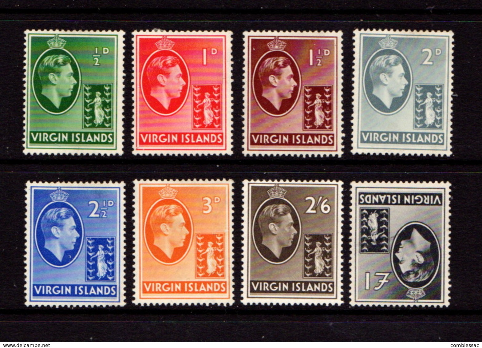 BRITISH  VIRGIN  ISLANDS    1938    George  VI    Part  Set  Of  8    MH - British Virgin Islands