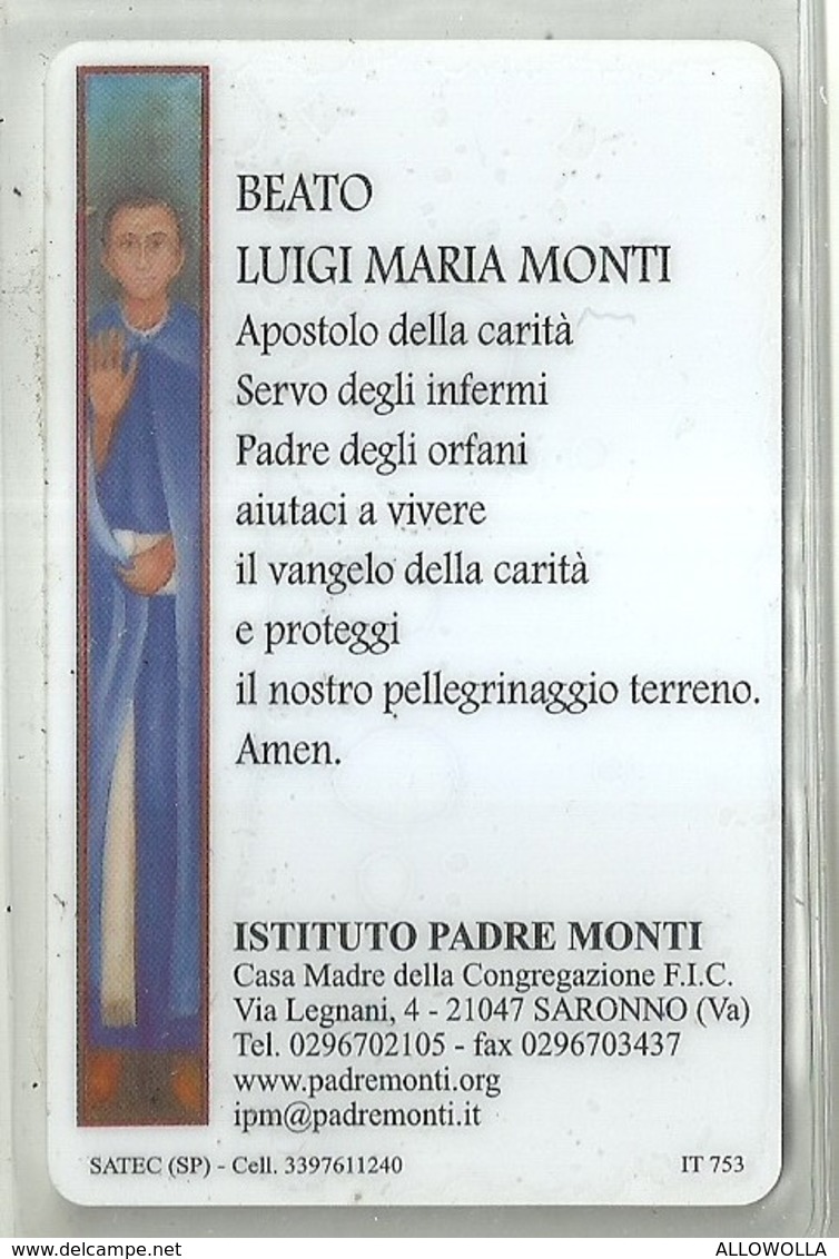 5060 " BEATO LUIGI MARIA MONTI-IST. PADRE MONTI-SARONNO(VA) " IN PLASTICA  - ORIGINALE - Images Religieuses