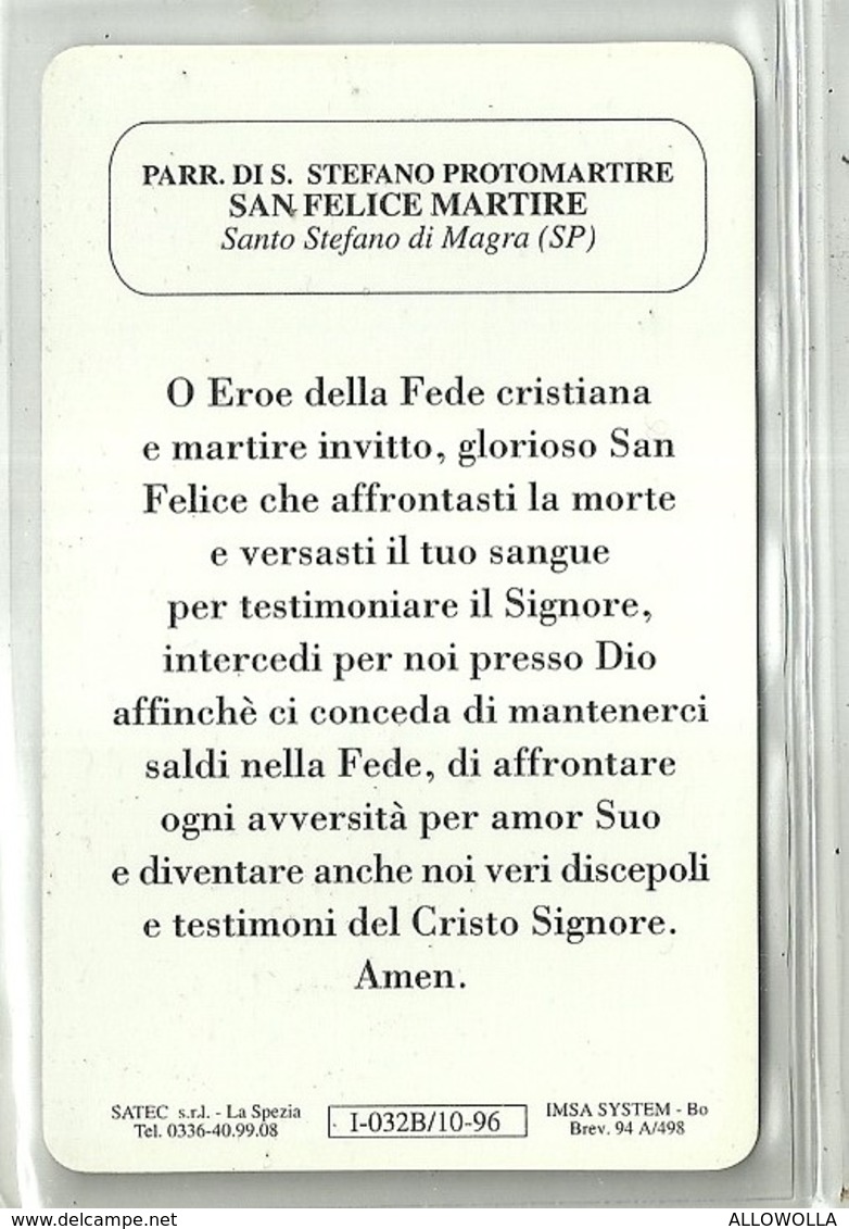 5061 " SAN FELICE MARTIRE-SANTO STEFANO DI MAGRA-LA SPEZIA " IN PLASTICA  - ORIGINALE - Santini