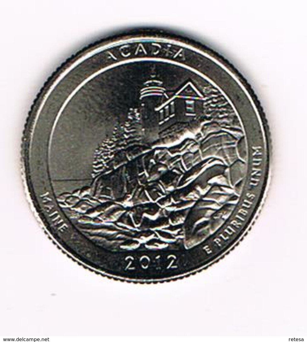 //  U.S.A.  1/4 DOLLAR  MAINE - ACADIA   2012 P - 2010-...: National Parks