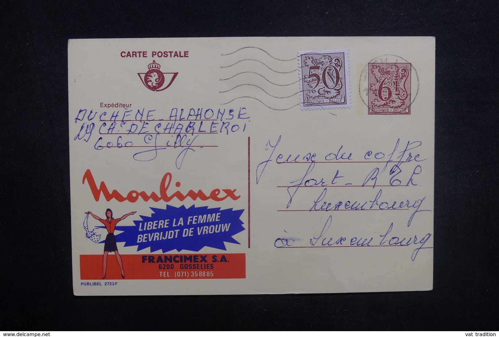 BELGIQUE - Entier Postal Publibel De Gilly Pour Luxembourg - L 37673 - Publibels