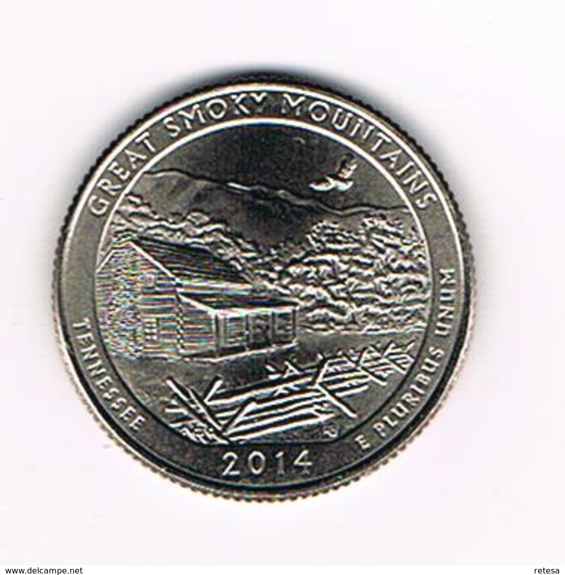 //  U.S.A.  1/4 DOLLAR  TENNESSEE - GREAT SMOKY MOUNTAINS   2014 D - 2010-...: National Parks