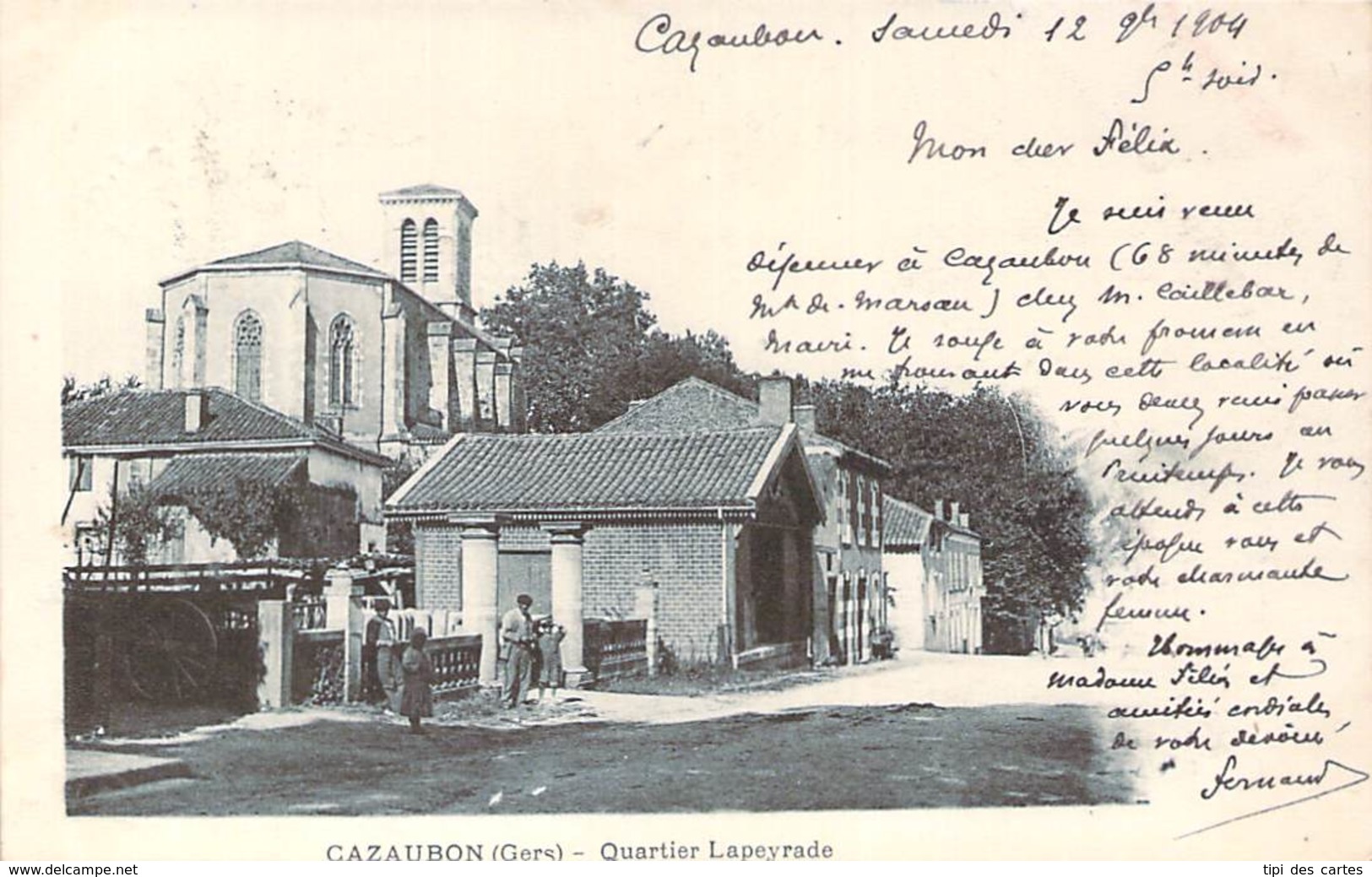 32 - Cazaubon - Quartier Lapeyrade (cachet Ambulant Bleu Mont-de-Marsan à Gabarret) - Other & Unclassified