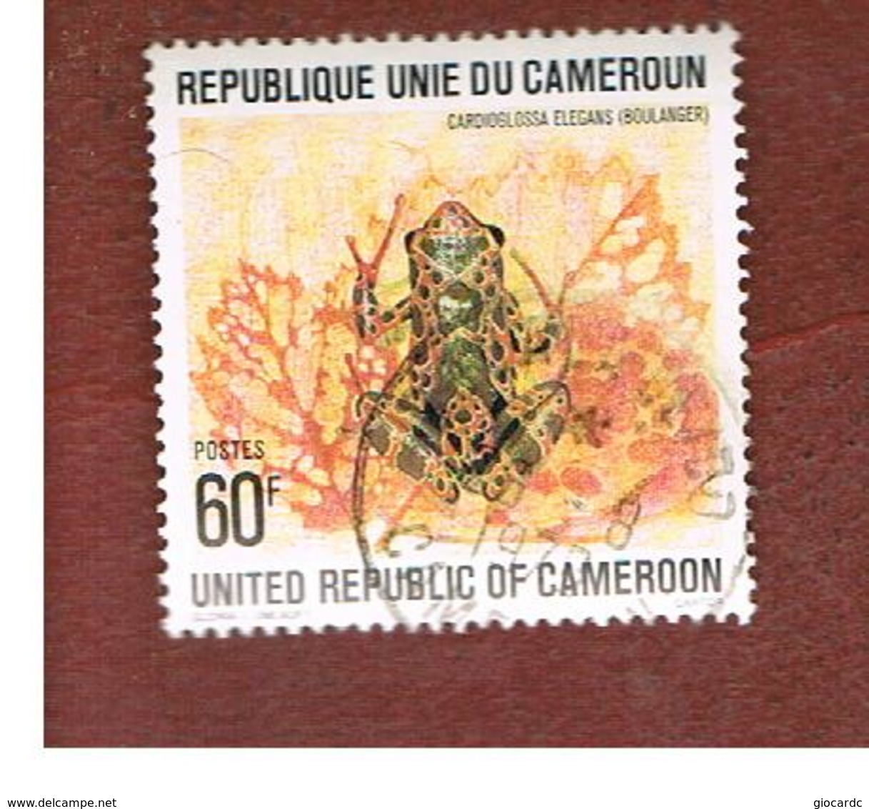 CAMERUN (CAMEROUN)    -  SG  830  -    1978  FROGS: CARDIOGLOSSA ELEGANS   - USED ° - Camerun (1960-...)