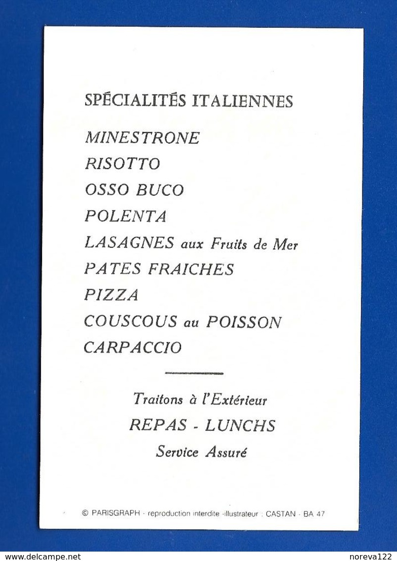 Carte De Restaurant Italien LA PIZZETA DI ROMA Cholet 49 - Autres & Non Classés