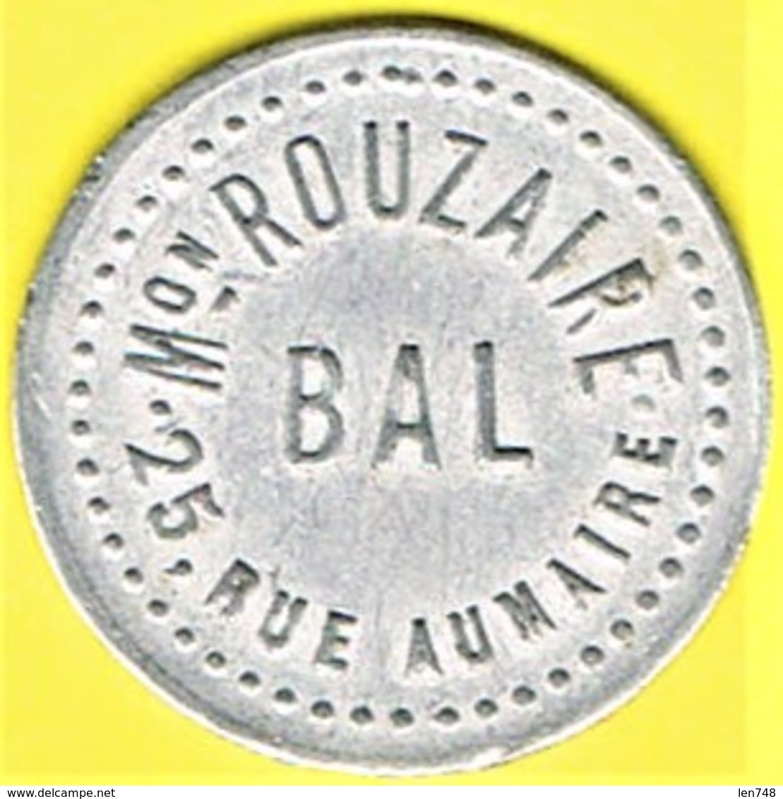 Jeton De Bal - ROUZAIRE - Paris - Noodgeld