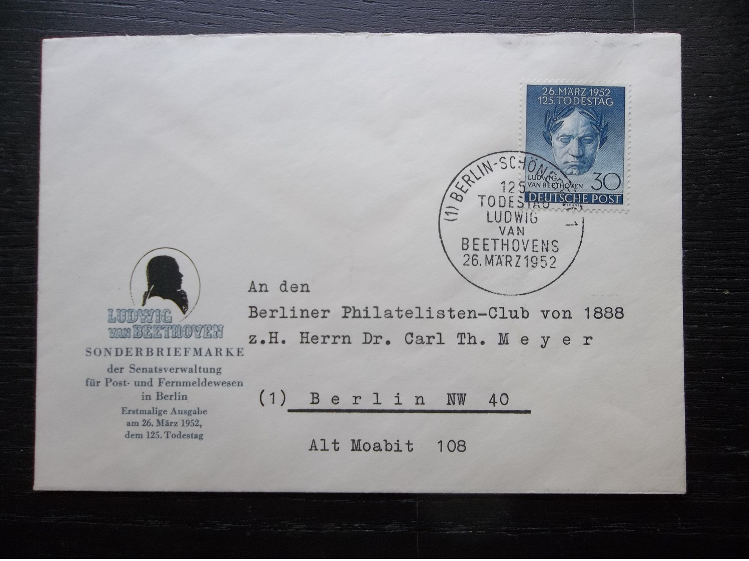 Deutshe Post: 1952 Ca-FDC To Berlin (#UR8) - Lettres & Documents