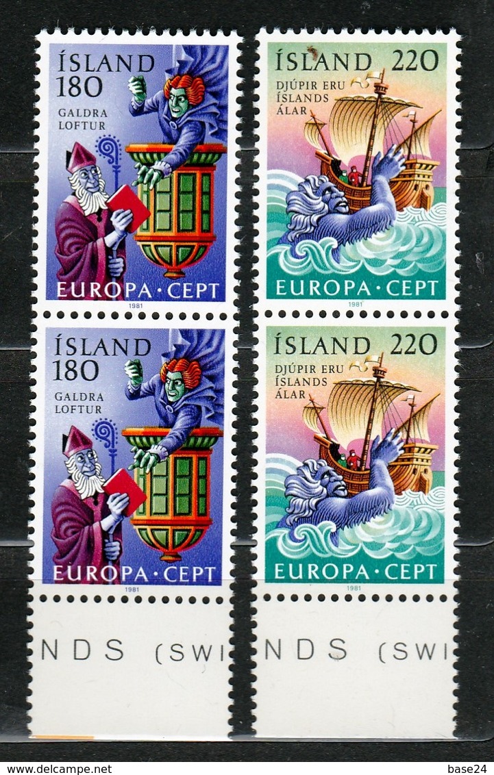 1981 Islanda Iceland EUROPA CEPT EUROPE 2 Serie Di 2v. MNH** - 1981