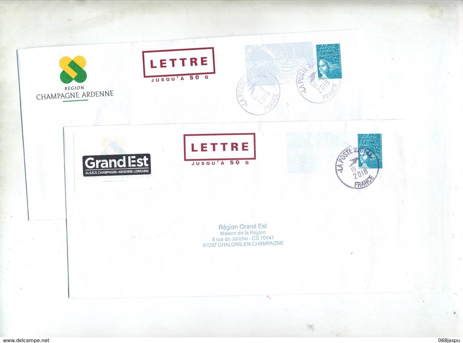 Pap Luquet Cachet  La Poste France Entete Region Champagne + Etiquette Grand Est - Listos Para Enviar: Transplantes /Luquet