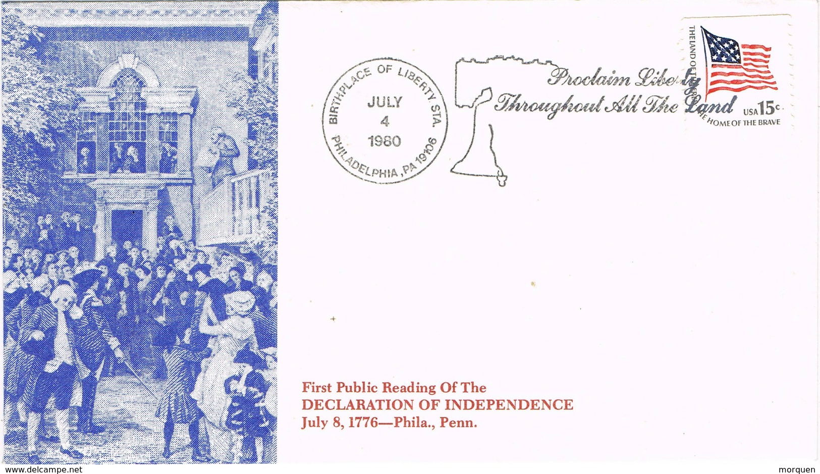 33419. Carta PHILADELPHIA (PA) 1980. Proclamation Independence 1776 - Cartas & Documentos