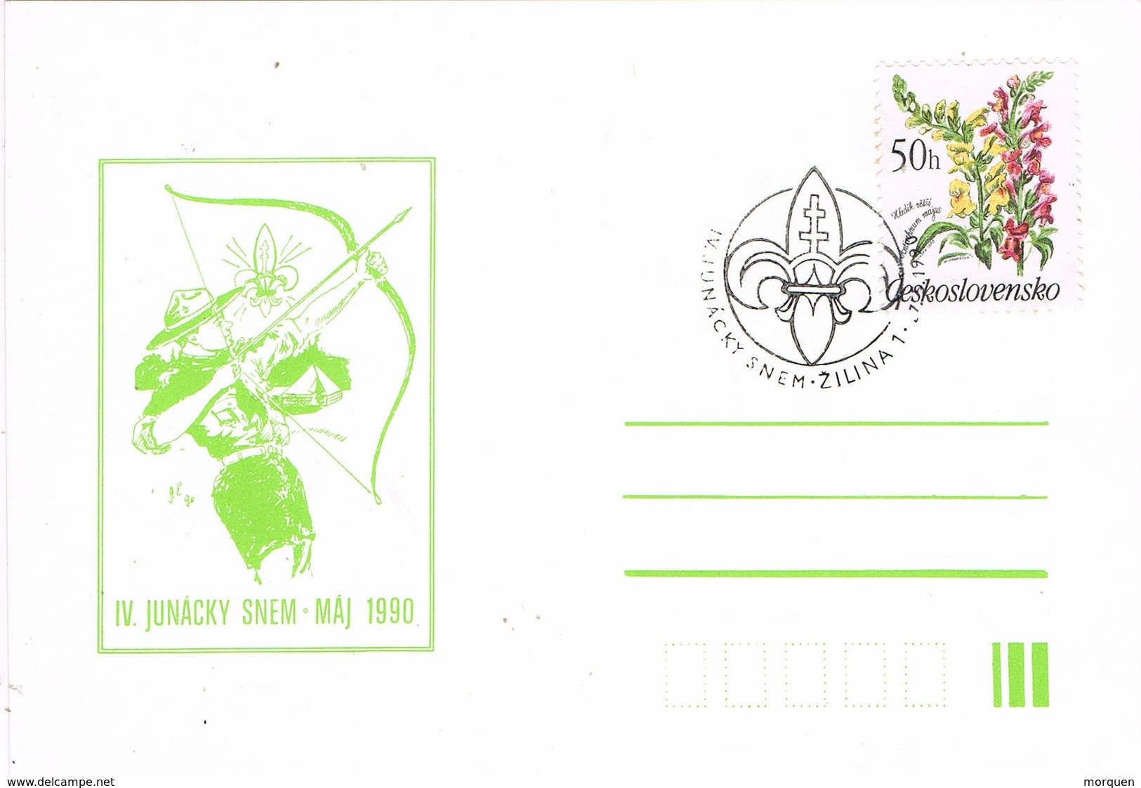 33420. Tarjeta ZILINA (Checoslovaquia) 1990. SCOUT. IV Junacky Snem - Lettres & Documents