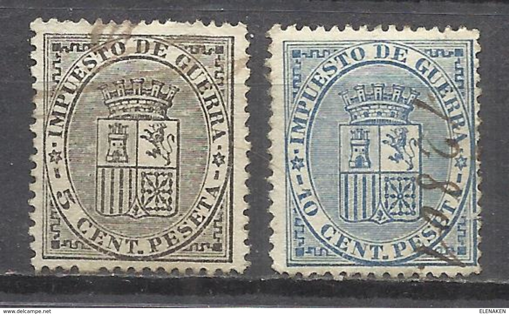 110-SERIE COMPLETA 1874 IMPUESTO GUERRA Nº141/2 USADOS,ESCUDO ESPAÑA.CLASSIC - Oblitérés