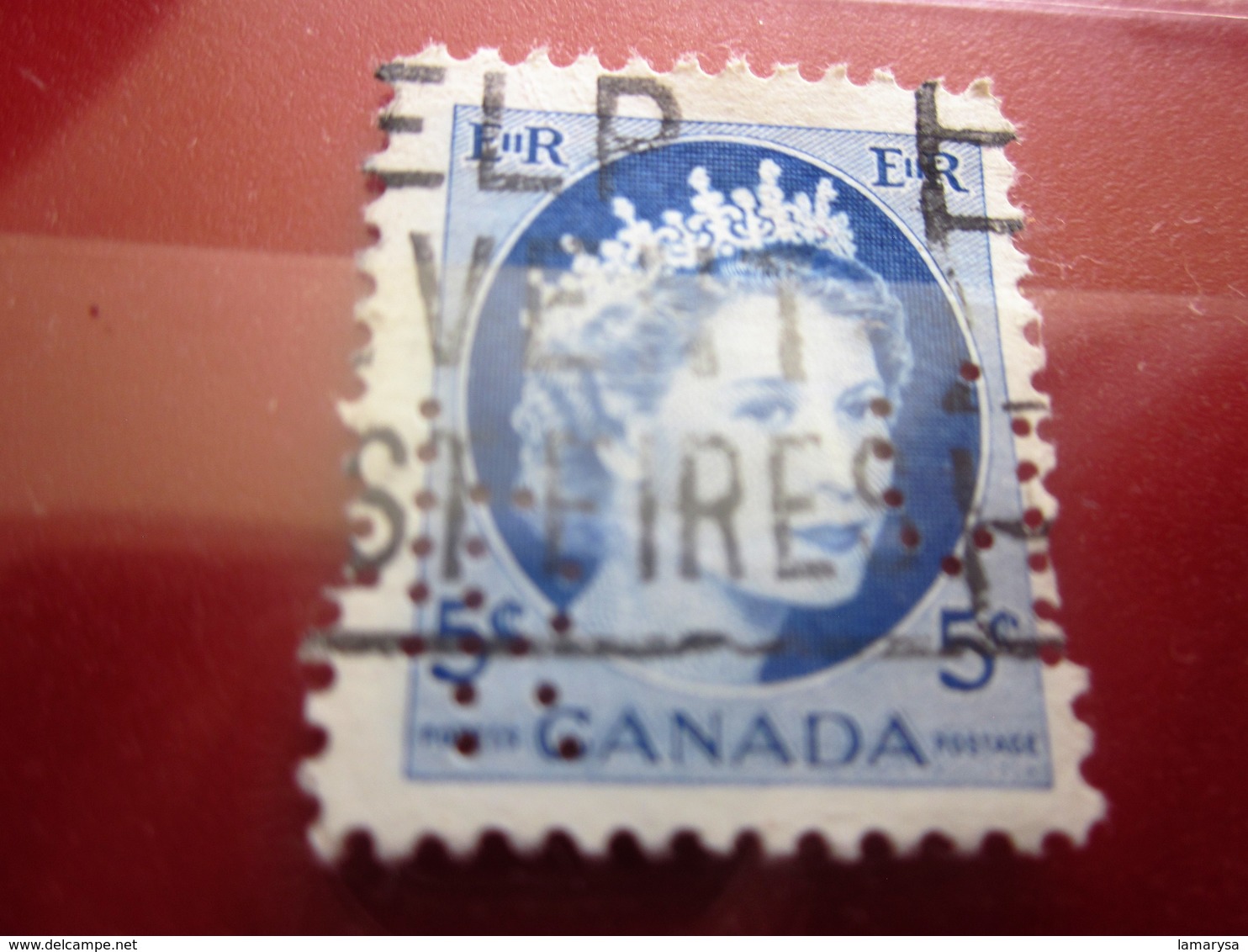 Timbre Du Canada Perforés Perforé Perforés Perfin Perfins Stamp Perforated Perforation - Perfin