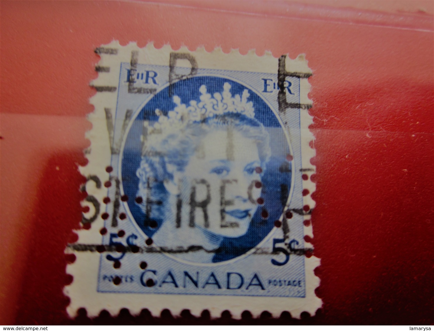 Timbre Du Canada Perforés Perforé Perforés Perfin Perfins Stamp Perforated Perforation - Perfins