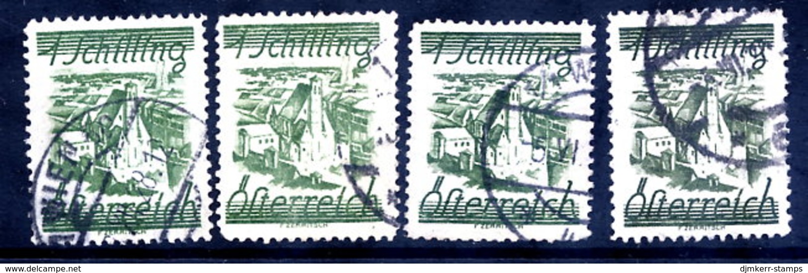 AUSTRIA 1925 Definitive 1 S. All Four Catalogued  Shades Used.  ANK 466a-d Cat. €65 - Gebraucht