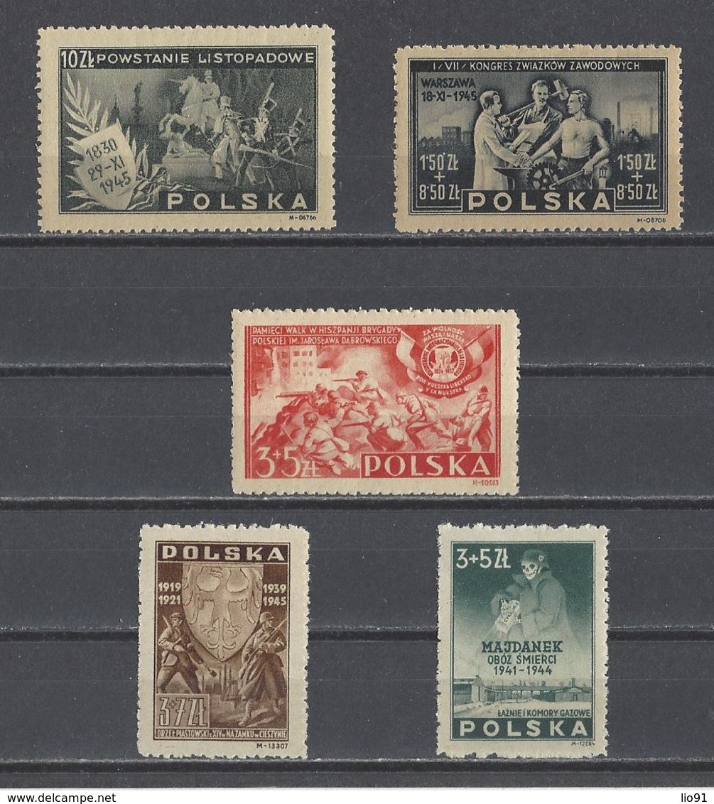 POLOGNE.   YT  N° 461---467  Neuf *  1945-46 - Unused Stamps