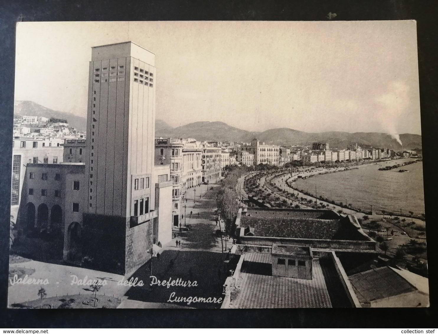 CARTOLINA ANTICA-SALERNO-PALAZZO DELLA PREFETTURA E LUNGOMARE-'900 - Altri & Non Classificati