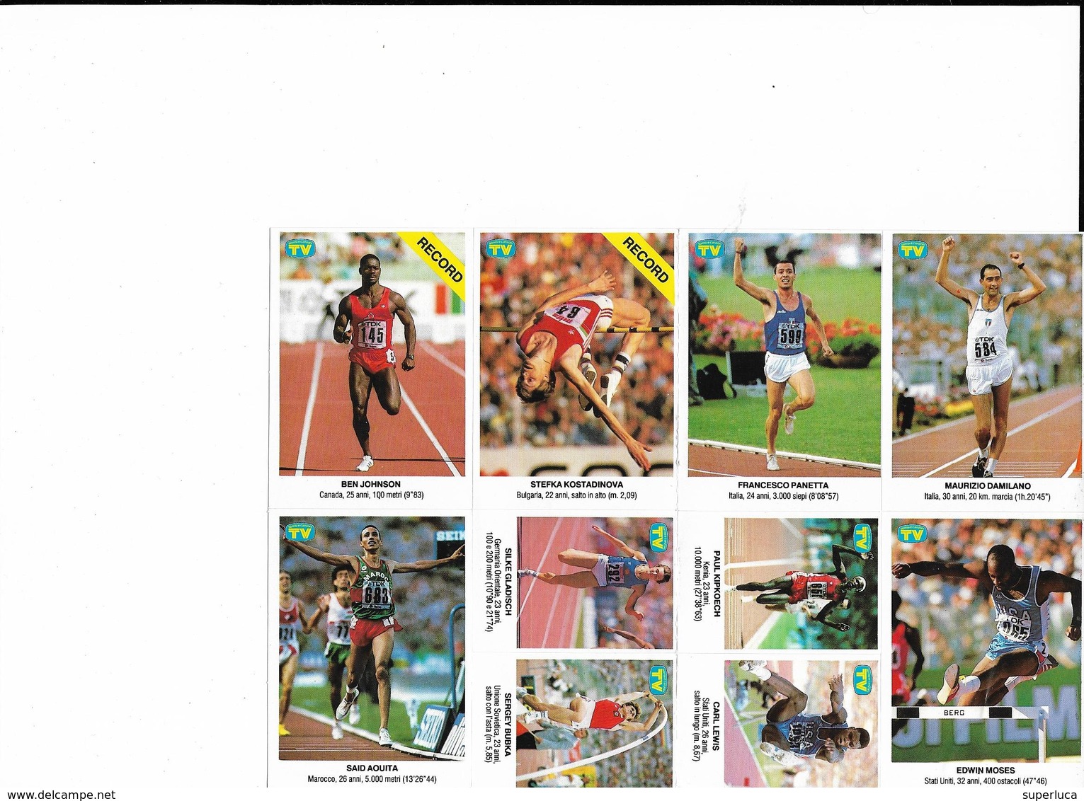 7-FIGURINE ADESIVE CAMPIONI ATLETICA ANNI 90-VEDERE DESCRIZIONE. - Altri & Non Classificati