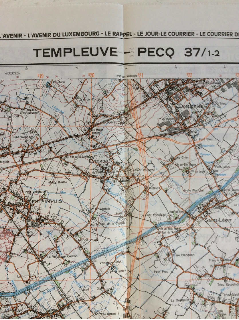 TOPOGRAFISCHE KAART / STAFKAART / CARTE D'ETAT MAJOR TEMPLEUVE - PECQ 37/1-2 - 1/25.000 M834 - 1978 - Cartes Topographiques