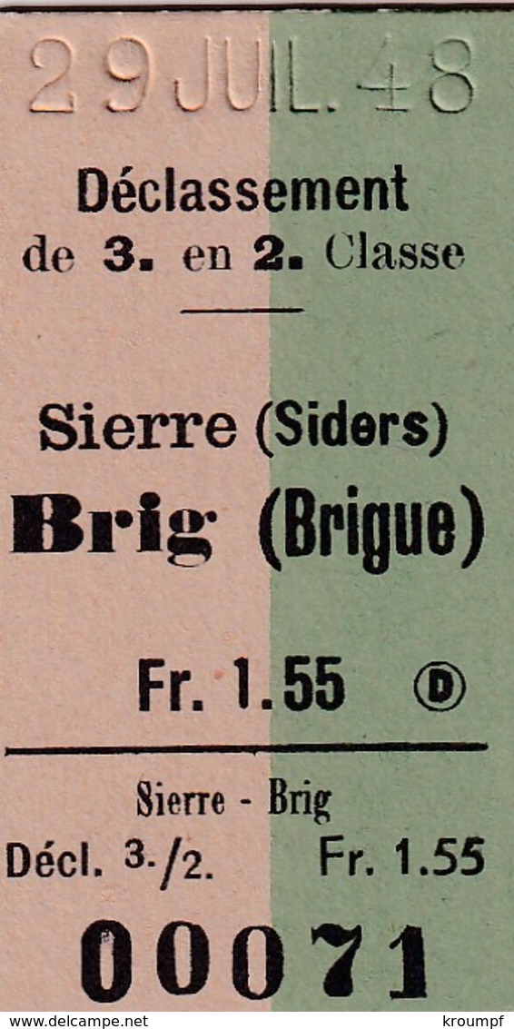 1948 SIERRE BRIG - Europa