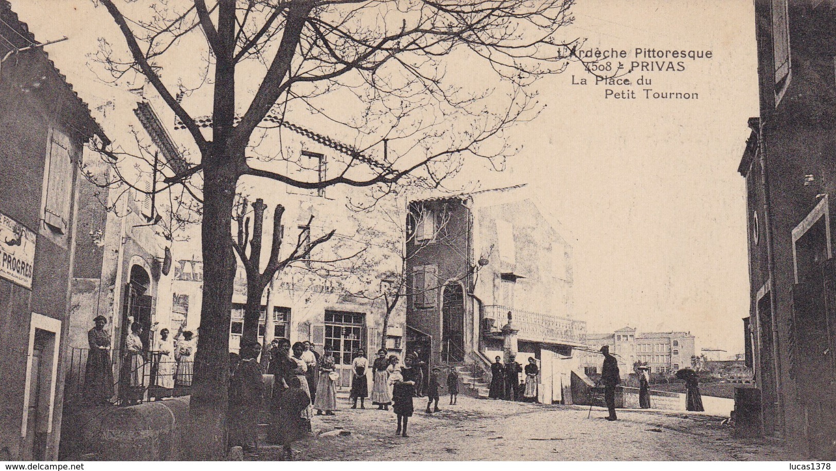 07 / PRIVAS / LA PLACE DU PETIT TOURNON / RARE ET TRES JOLIE CARTE - Privas