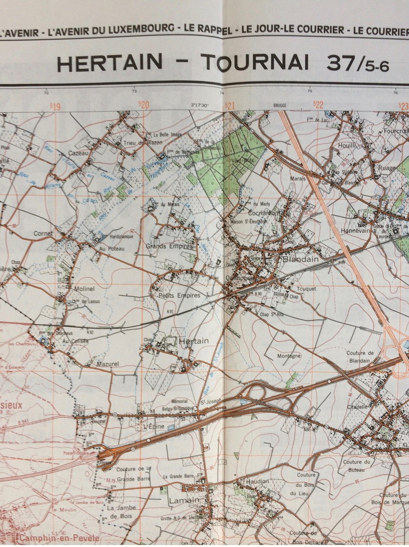 TOPOGRAFISCHE KAART / STAFKAART / CARTE D'ETAT MAJOR HERTAIN - TOURNAI 37/5-6 - 1/25.000 M834 - 1978 - Topographical Maps