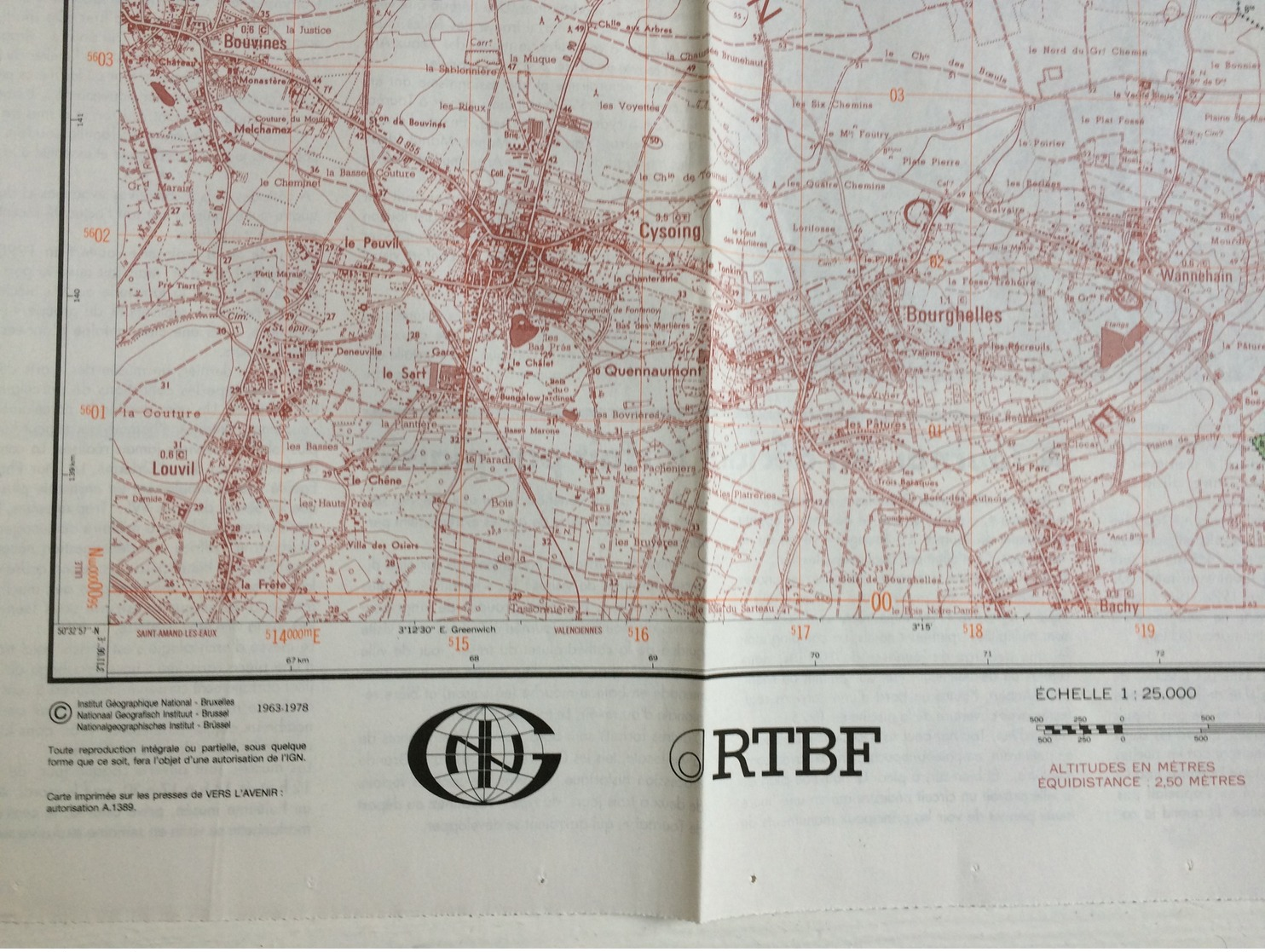 TOPOGRAFISCHE KAART / STAFKAART / CARTE D'ETAT MAJOR HERTAIN - TOURNAI 37/5-6 - 1/25.000 M834 - 1978 - Cartes Topographiques