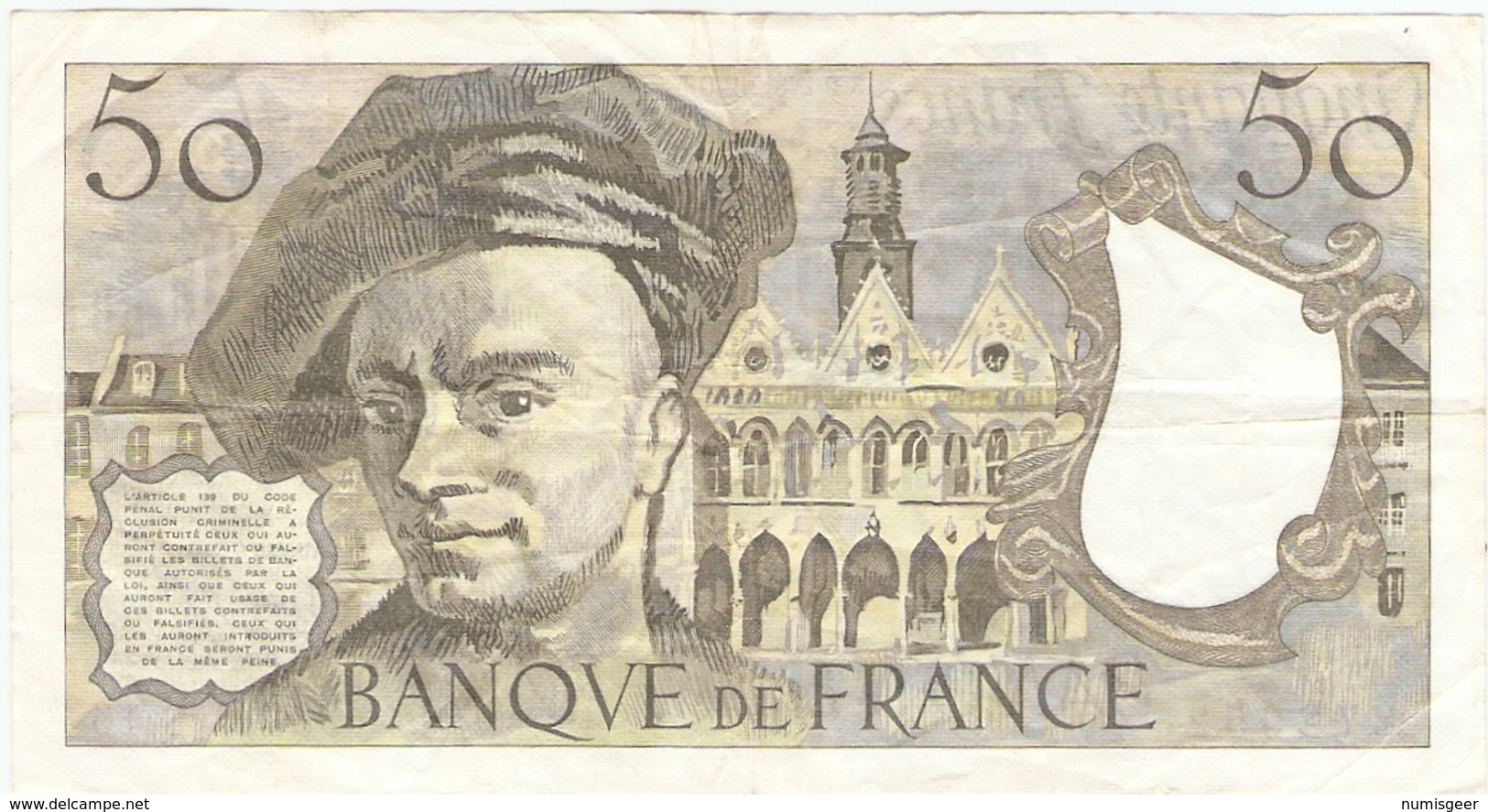 FRANCE  --  50  FRANCS 1979 - 50 F 1976-1992 ''quentin De La Tour''