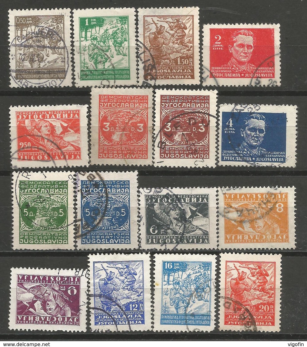 YU 1945-470-85 DEFINITIVE, YUGOSLAVIA, Michel # 470-85, 16v, Used - Used Stamps