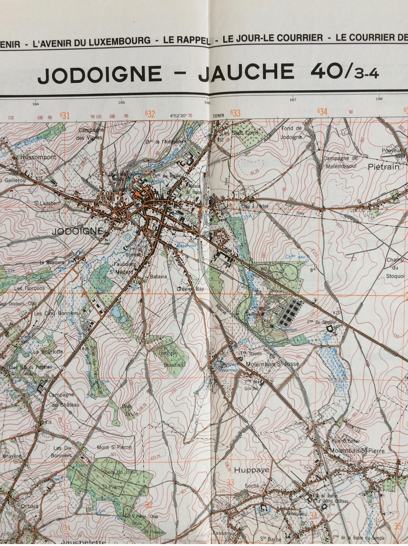 TOPOGRAFISCHE KAART / STAFKAART / CARTE D'ETAT MAJOR JODOIGNE - JAUCHE 40/3-4 - 1/25.000 M834 - 1984 - Cartes Topographiques