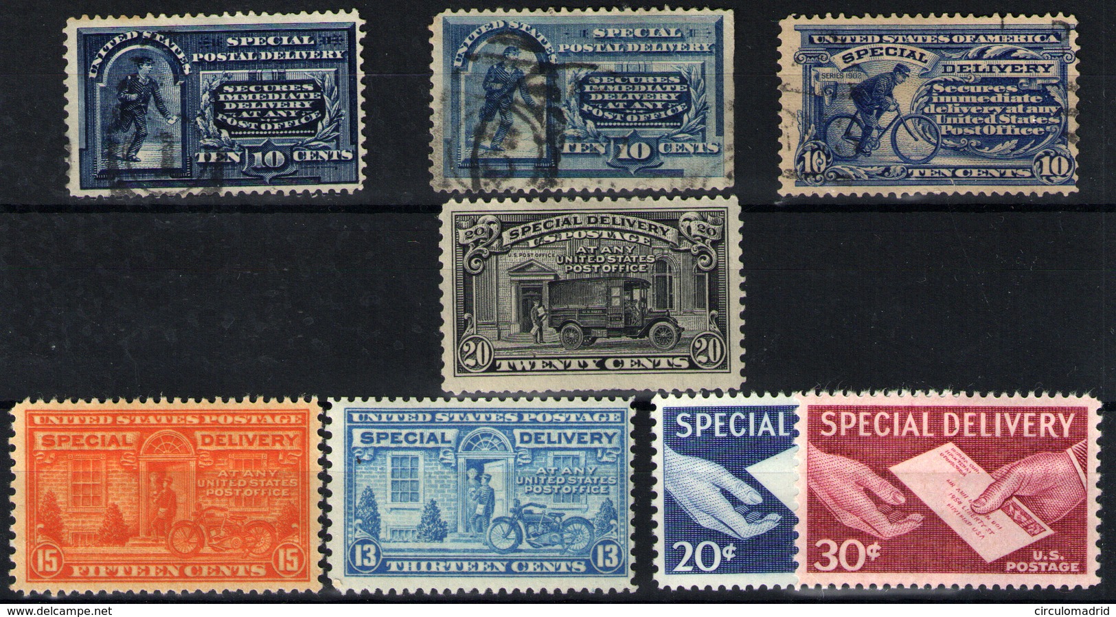 Estados Unidos( Urgente) Nº 4, 7/8, 12/13, 14, 16/7. Año 1884/1957 - Otros & Sin Clasificación