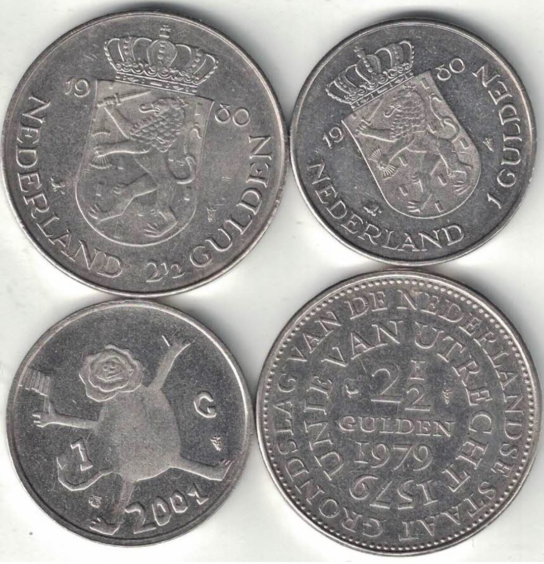 Netherlands Collection Of 4 Commemorative Coins 1979-2001 All Listed & Different - Collections