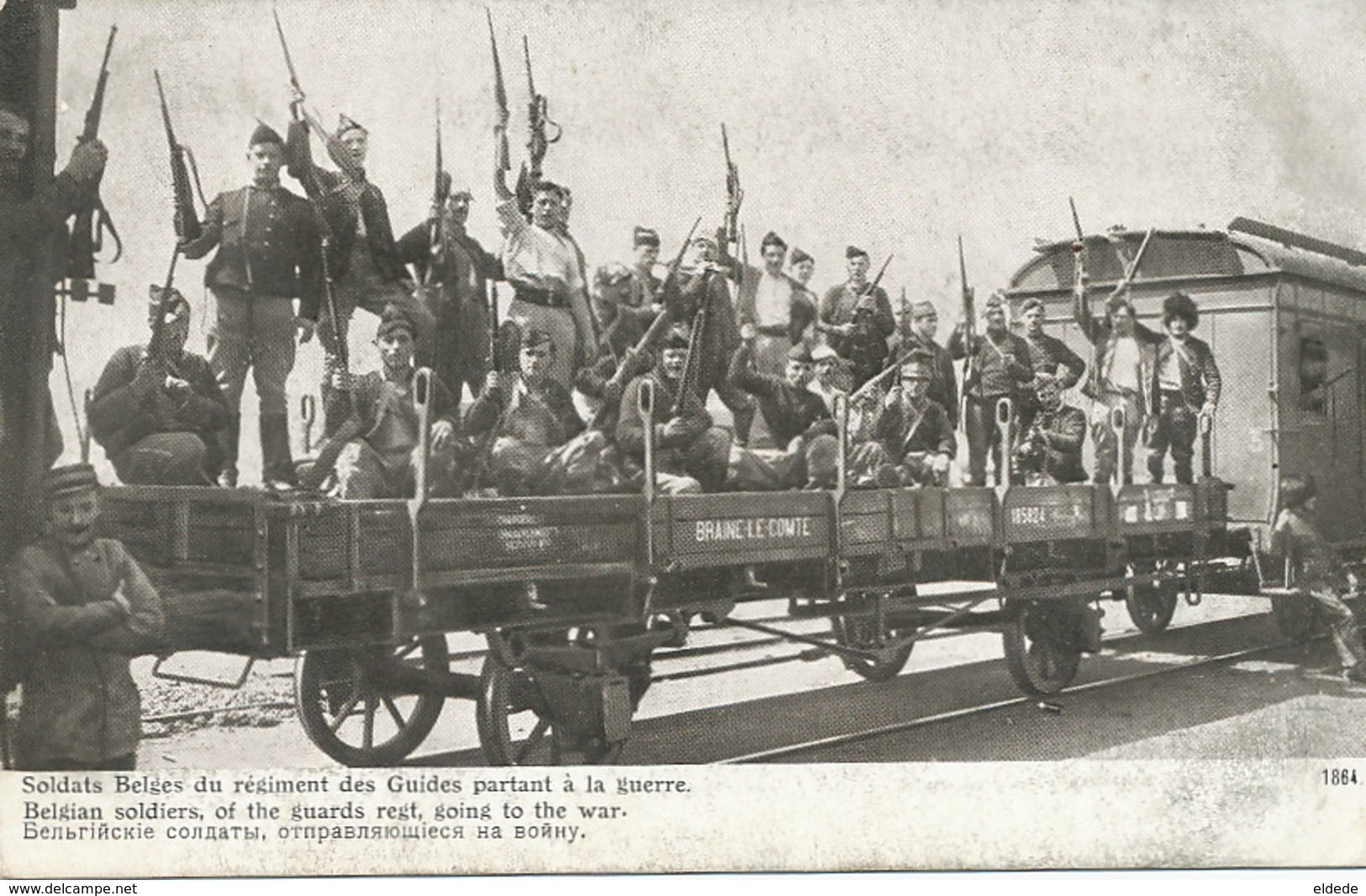 Braine Le Comte Wagon Avec Soldats Regiment Des Guides  Guerre 1914  Lapina - Braine-le-Comte