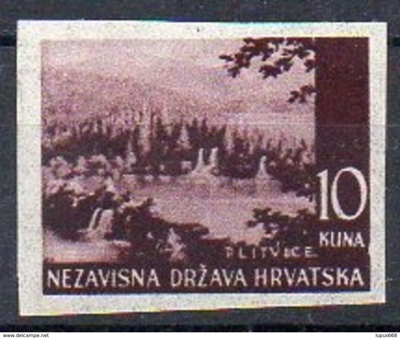 Kroatien  1941  Farbprobe  MiNr. 60  **/ Mnh  ;  Plitvitzer Seen - Croatia