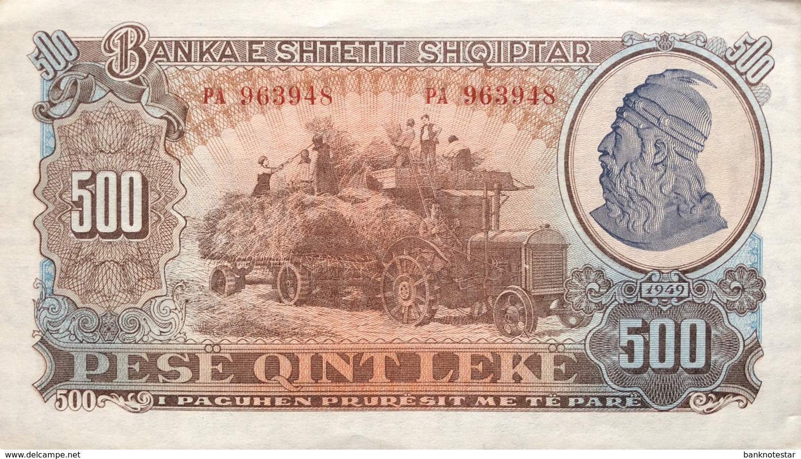 Albania 500 Leke, P-27 (1949) - AUNC - Albanien