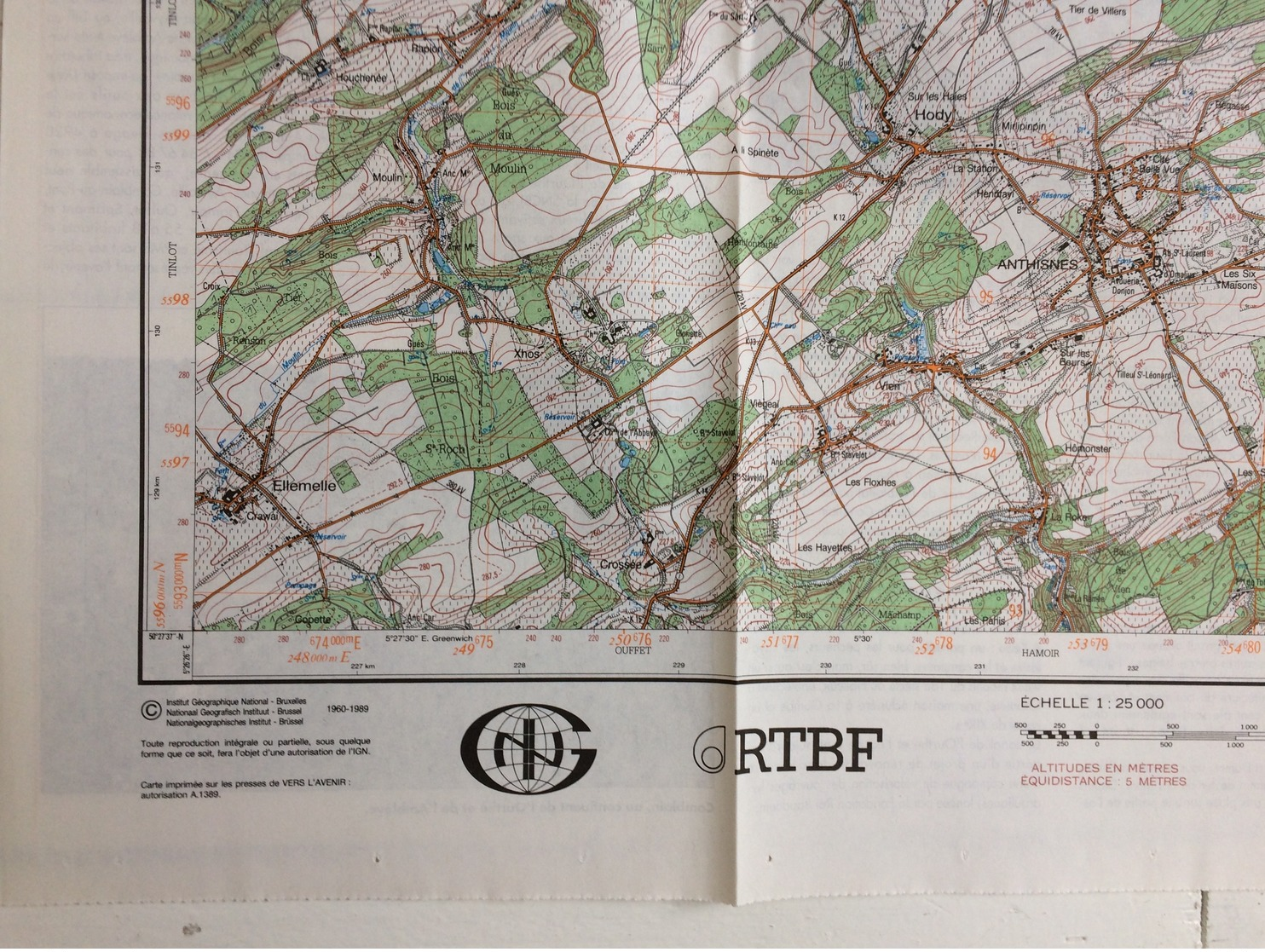 TOPOGRAFISCHE KAART / STAFKAART / CARTE D'ETAT MAJOR TAVIER - ESNEUX 49/1-2 - 1/25.000 M834 - 1989 - Cartes Topographiques