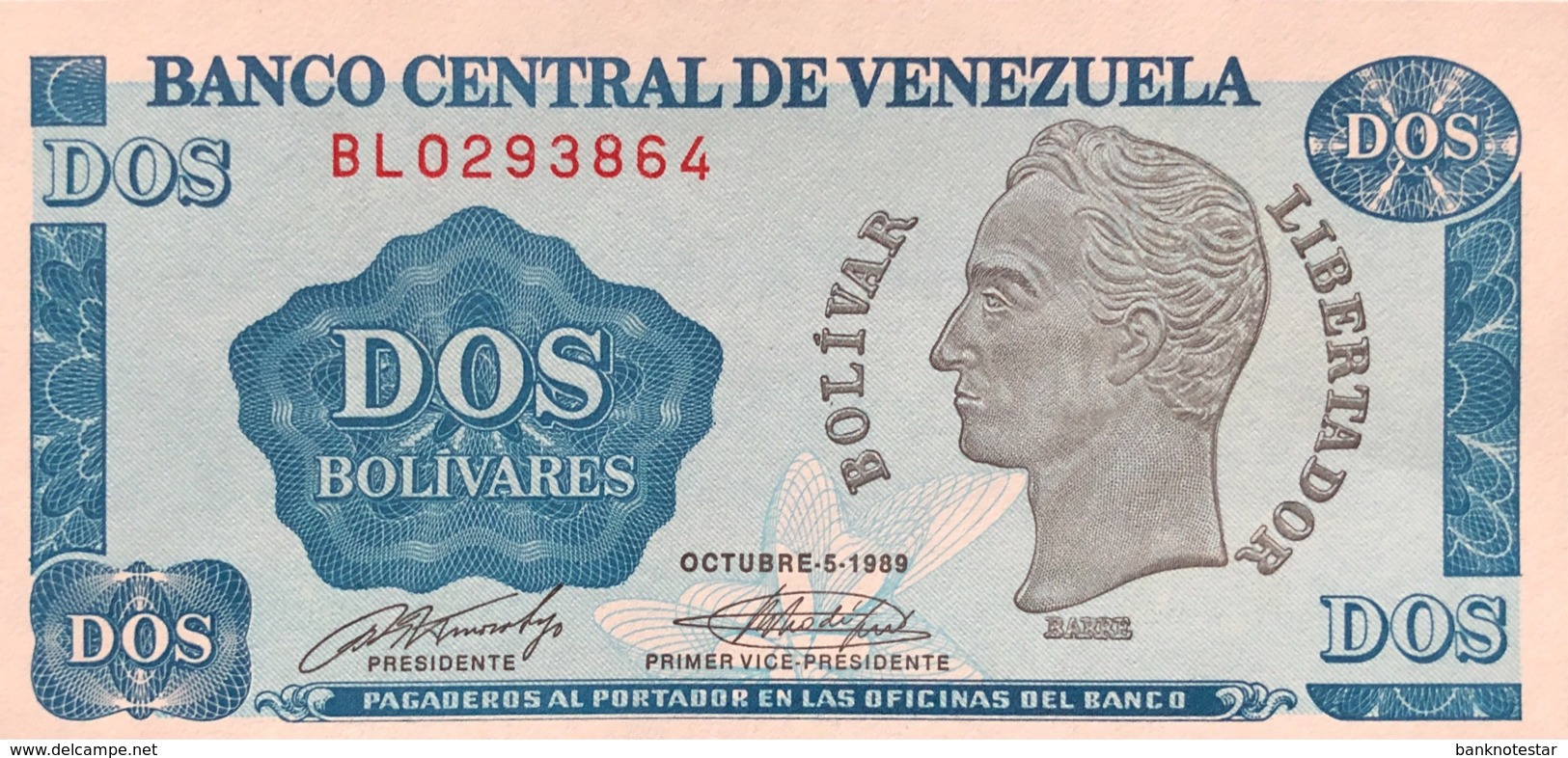 Venezuela 2 Bolivares, P-69 (1989) - UNC - Venezuela