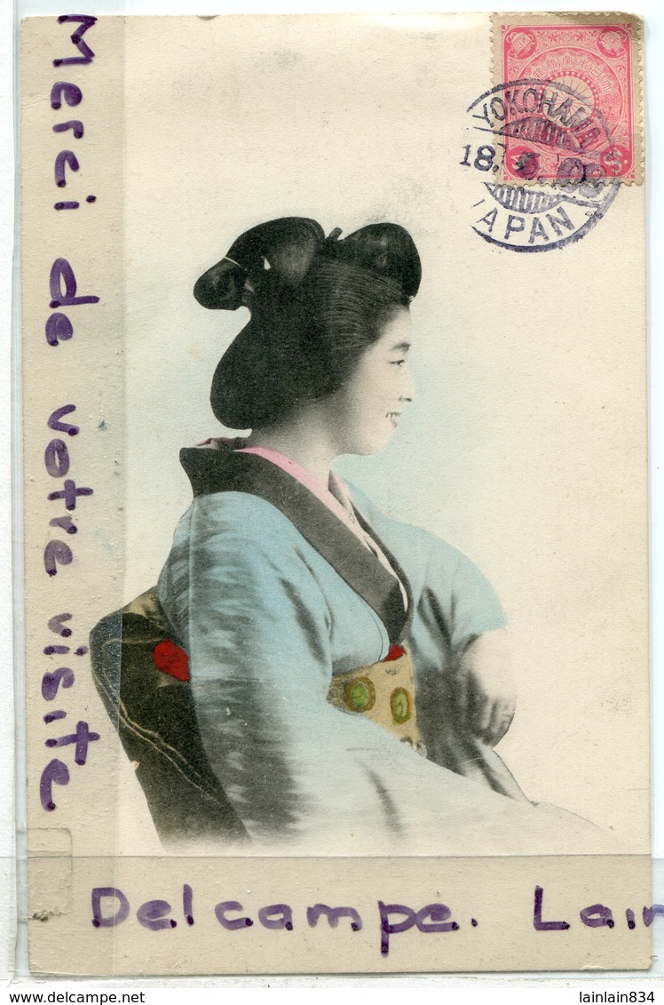 - Japon -  Belle Geisha Japonaise - Beaucoup De Charme, épaisse, Via Sibéria, écrite, 1909, TBE, Scans.. - Yokohama